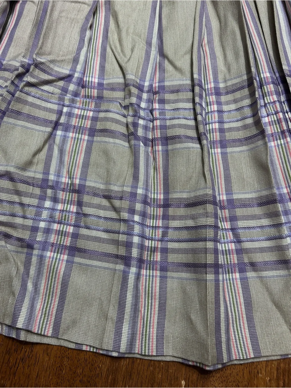 1980s/90s vintage Pendleton pleated purple plaid midi skirt